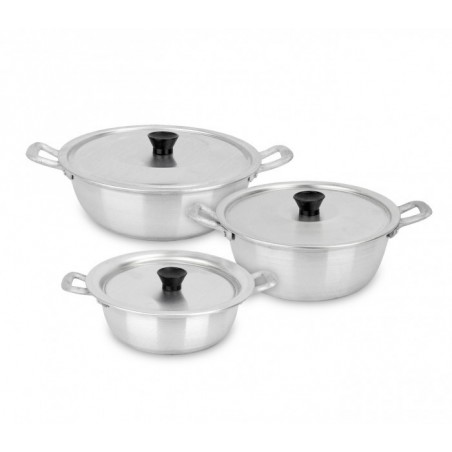 001683 Trio de casseroles 18-20-22 cm NAPOLEON en aluminium avec couvercles