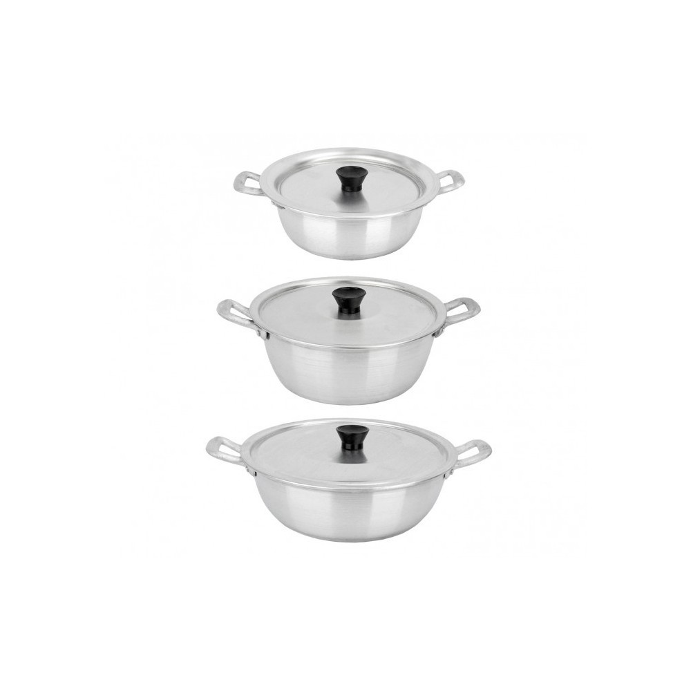 001683 Trio de casseroles 18-20-22 cm NAPOLEON en aluminium avec couvercles