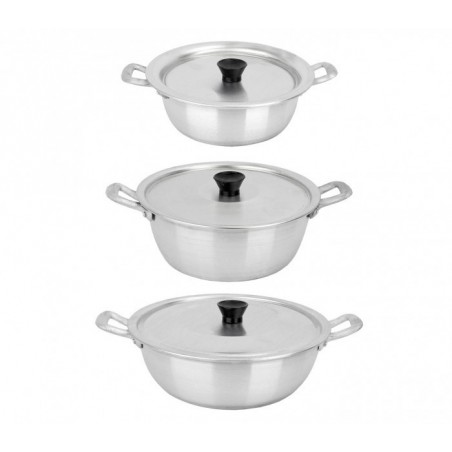 001683 Trio de casseroles 18-20-22 cm NAPOLEON en aluminium avec couvercles