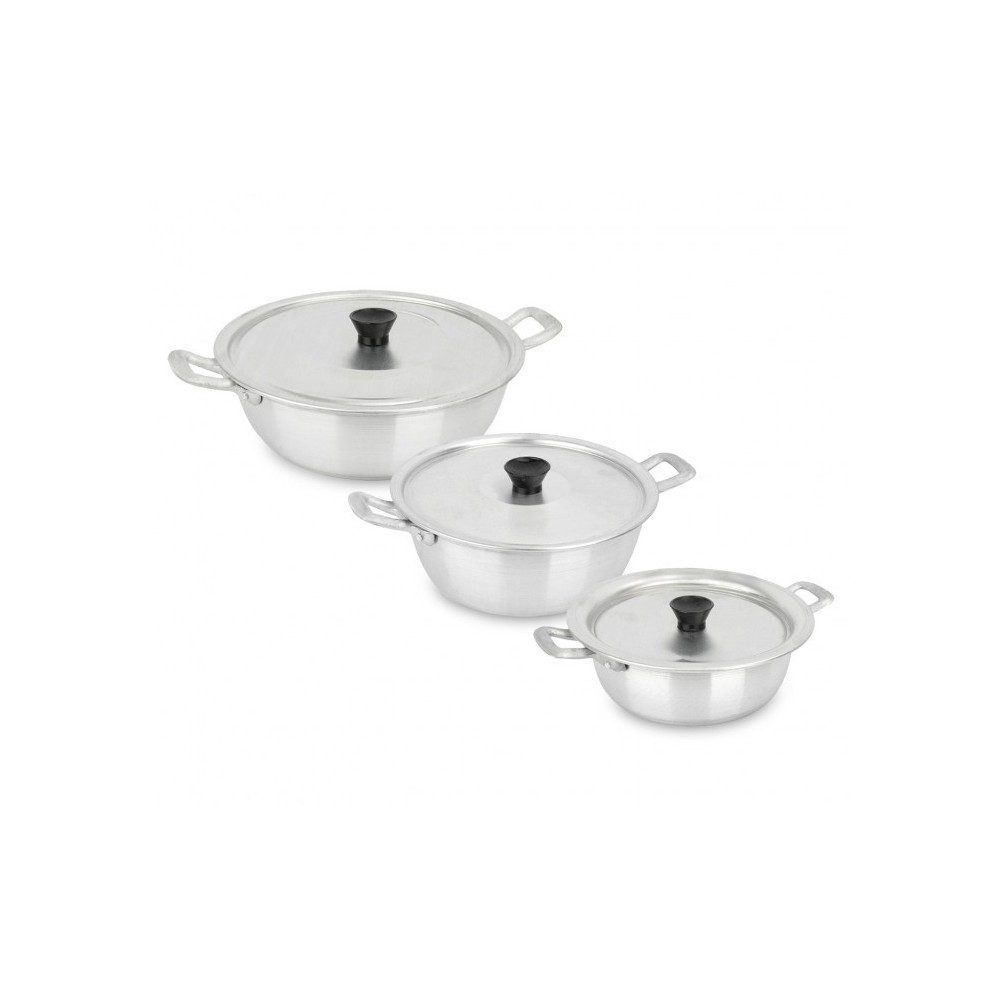 001683 Trio de casseroles 18-20-22 cm NAPOLEON en aluminium avec couvercles