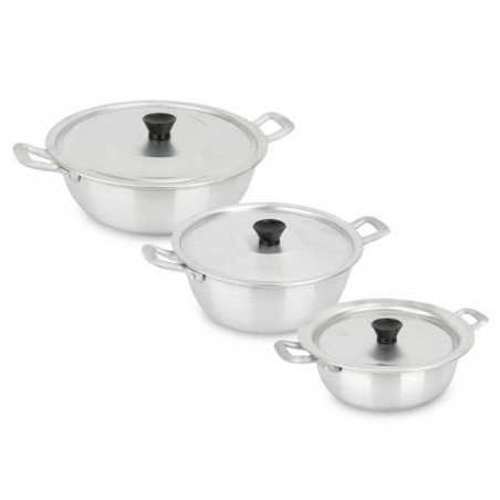001683 Trio de casseroles 18-20-22 cm NAPOLEON en aluminium avec couvercles