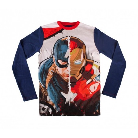1723 Pyjama enfant imprimé Captain America en coton chaud de 6 à 12 ans