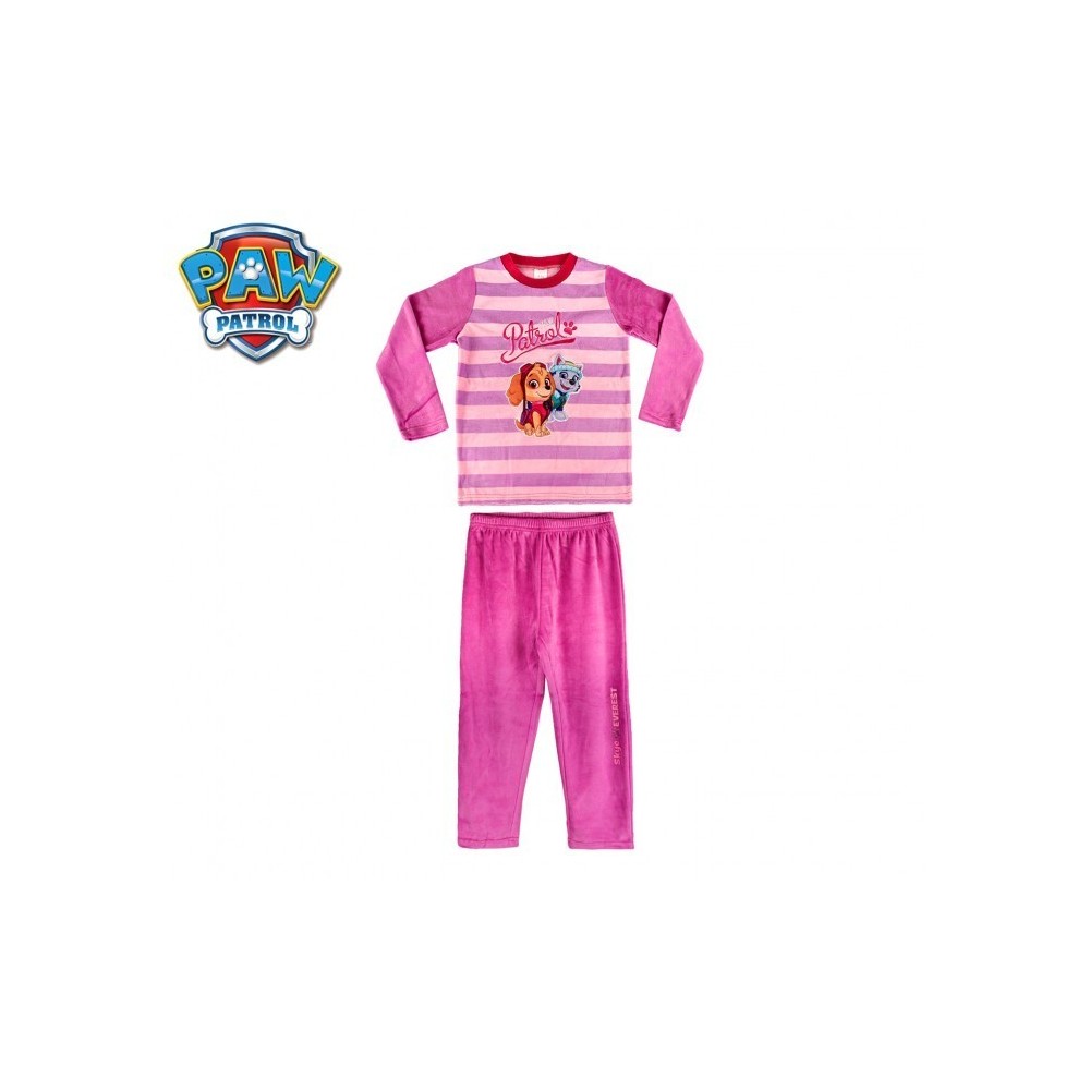 1854 Pyjama enfant fille imprimé Paw Patrol en polaire chaude de 3 à 6 ans