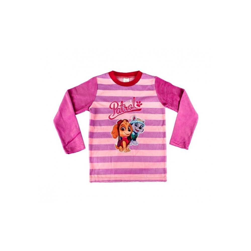 1854 Pyjama enfant fille imprimé Paw Patrol en polaire chaude de 3 à 6 ans