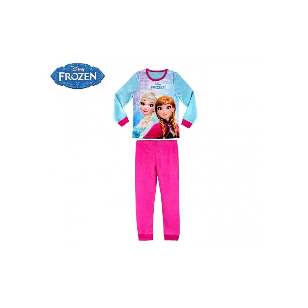 1731 Pyjama enfant pour fille imprimé Frozen en polaire chaude de 4 à 8 ans