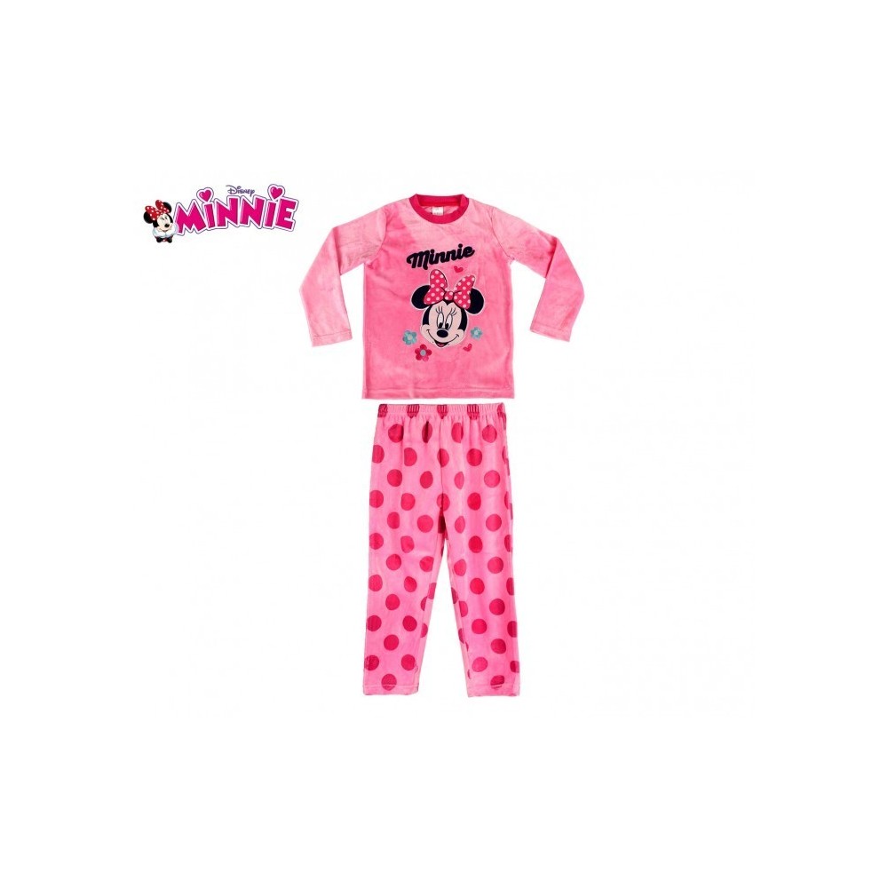 1788 Pyjama enfant fille imprimé Minnie Mouse en polaire chaude de 3 à 6 ans