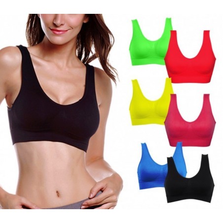 230057 Set de 6 brassières de sport moulantes ass. Magnolia bonnets rembourrés