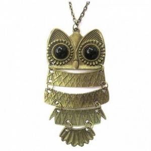 Collier pendentif chouette / hibou - charme de la chance - de bronze