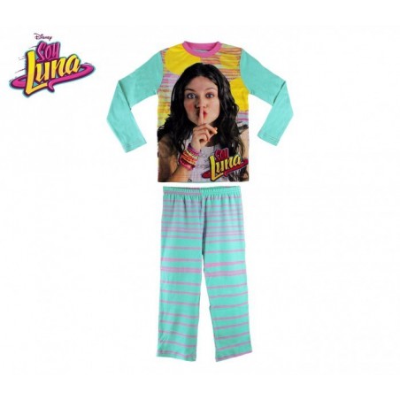 826329 Pyjama enfant pour fille imprimé Soy Luna en coton chaud de 6 à 12 ans