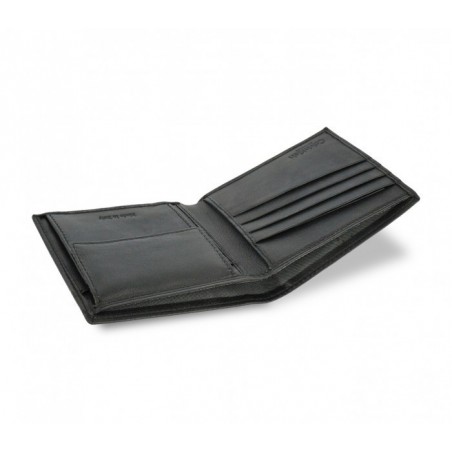 S09 Portefeuille noir Calvin Klein pour homme en vrai cuir avec porte-monnaie