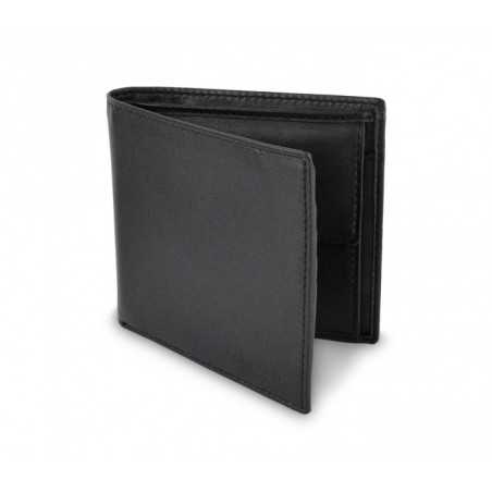 S09 Portefeuille noir Calvin Klein pour homme en vrai cuir avec porte-monnaie