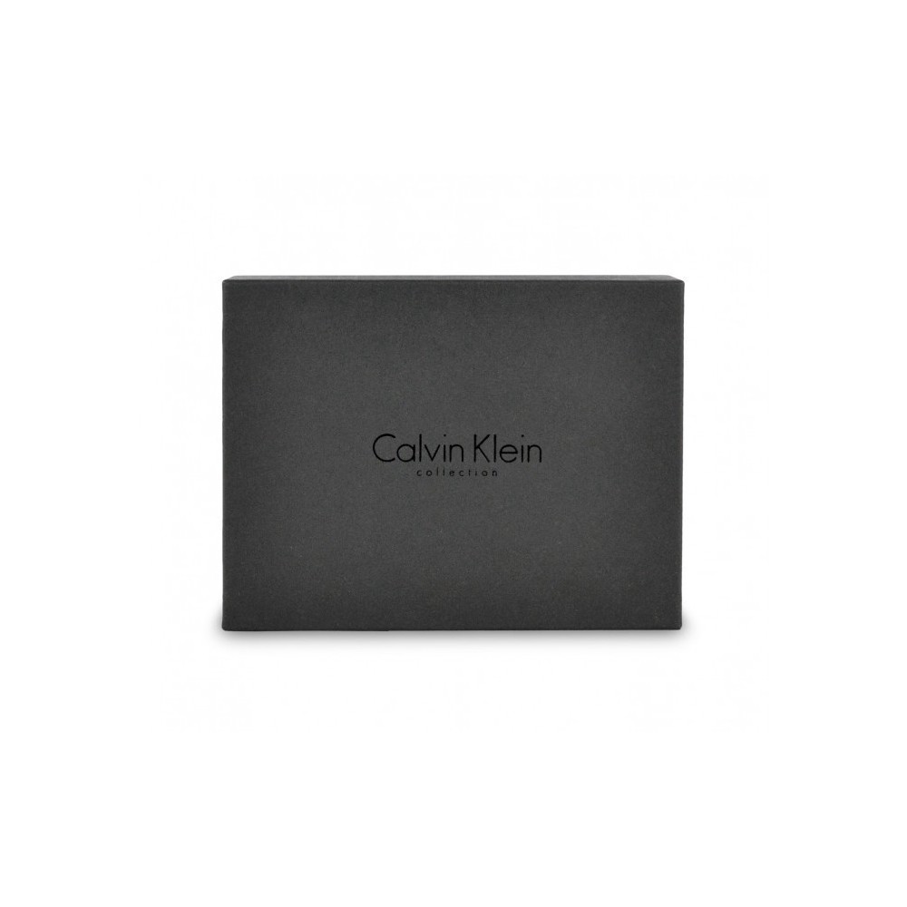 S09 Portefeuille noir Calvin Klein pour homme en vrai cuir avec porte-monnaie