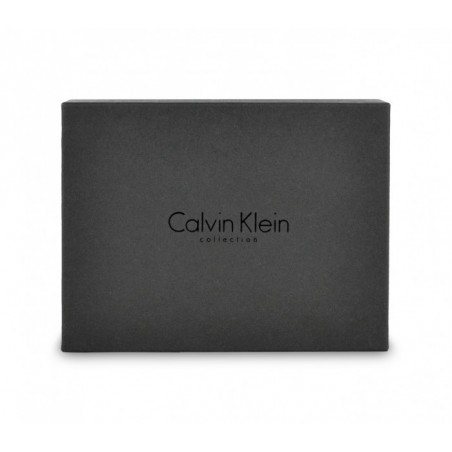 S09 Portefeuille noir Calvin Klein pour homme en vrai cuir avec porte-monnaie