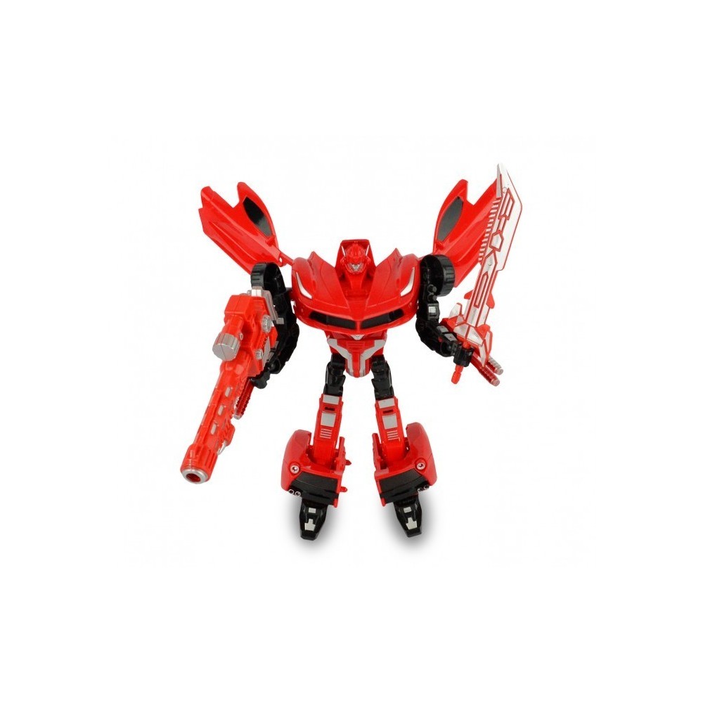 37749 Power Robots convertibles en 2 modèles de voiture jaune et rouge avec des 