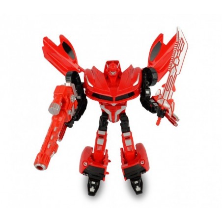 37749 Power Robots convertibles en 2 modèles de voiture jaune et rouge avec des 