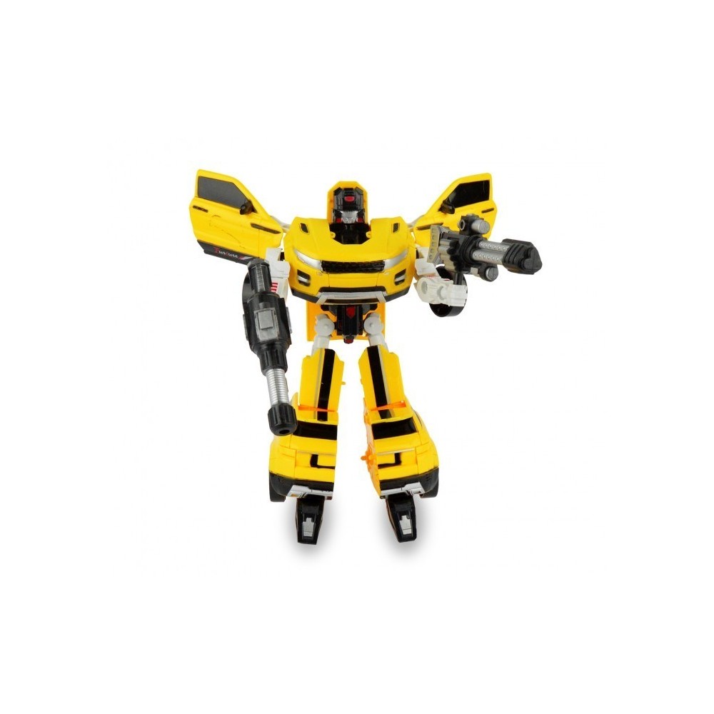 37749 Power Robots convertibles en 2 modèles de voiture jaune et rouge avec des 