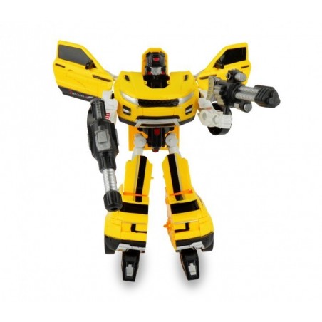 37749 Power Robots convertibles en 2 modèles de voiture jaune et rouge avec des 