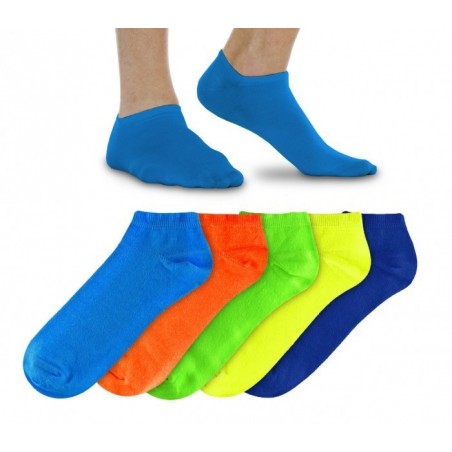 N803 Pack de 12 paires de soquettes Homme fluo en coton en plusieurs couleurs