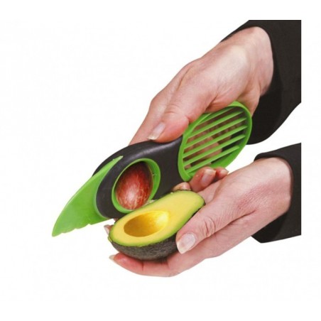 035215 Coupe avocat 3 en 1 avec lame à dénoyauter et trancheuse