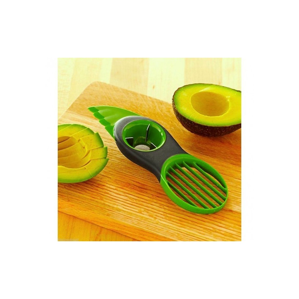035215 Coupe avocat 3 en 1 avec lame à dénoyauter et trancheuse