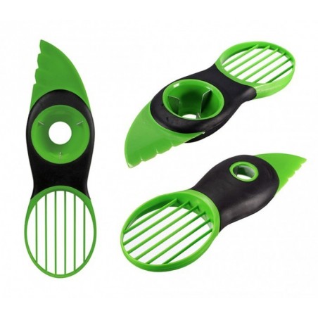 035215 Coupe avocat 3 en 1 avec lame à dénoyauter et trancheuse