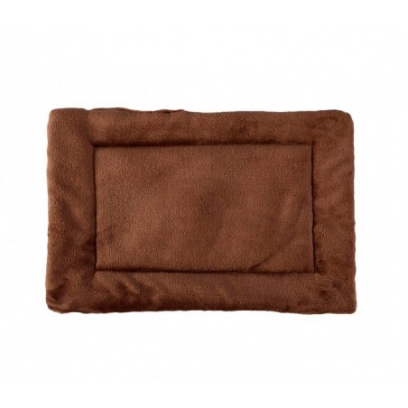 3003 Matelas doux en velours pour chiens taille M Marron 48 x 41 cm 