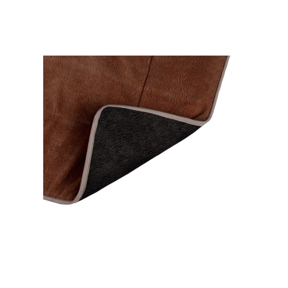 3003 Matelas doux en velours pour chiens taille M Marron 48 x 41 cm 