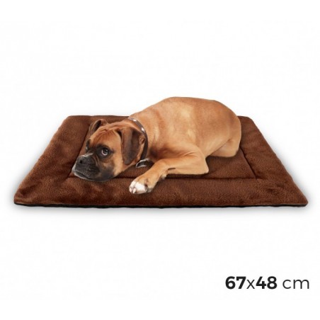 3004 Matelas doux en velours pour chiens taille L Marron 67 x 48 cm  3004 Matelas doux en velours pour chiens taille L Marron 67 x 48 cm