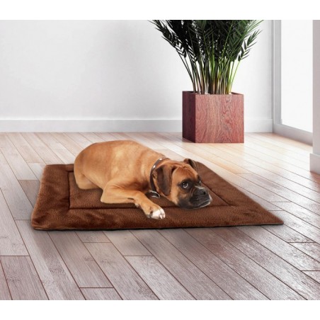 3004 Matelas doux en velours pour chiens taille L Marron 67 x 48 cm  3004 Matelas doux en velours pour chiens taille L Marron 67 x 48 cm