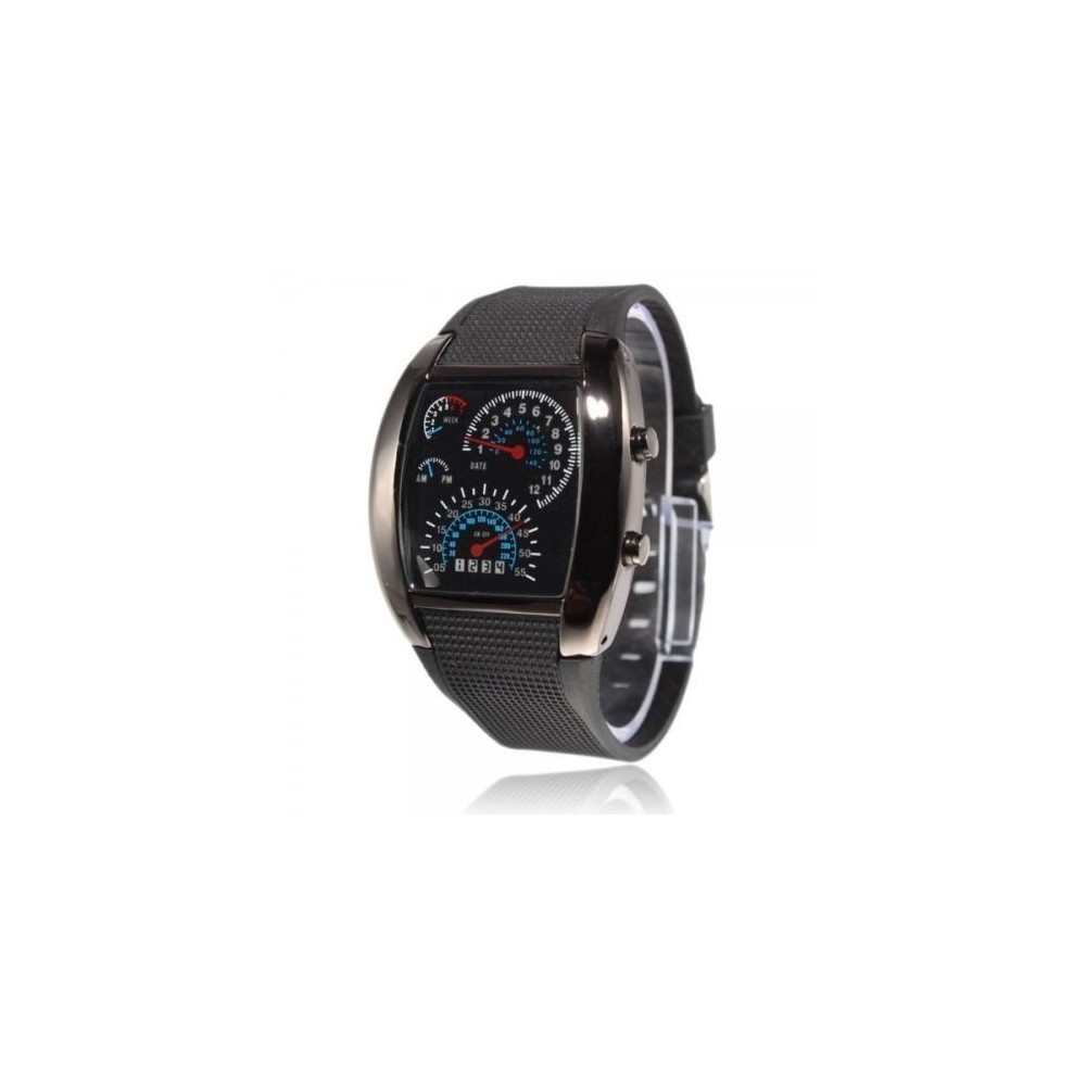 Montre LED homme tachymètre effet de quartz