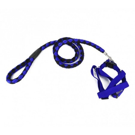 Harnais avec laisse courte 120 cm ART 5824 bicolore pour chiens petits et moyens Harnais avec laisse courte 120 cm ART 5824 bicolore pour chiens petits et moyens
