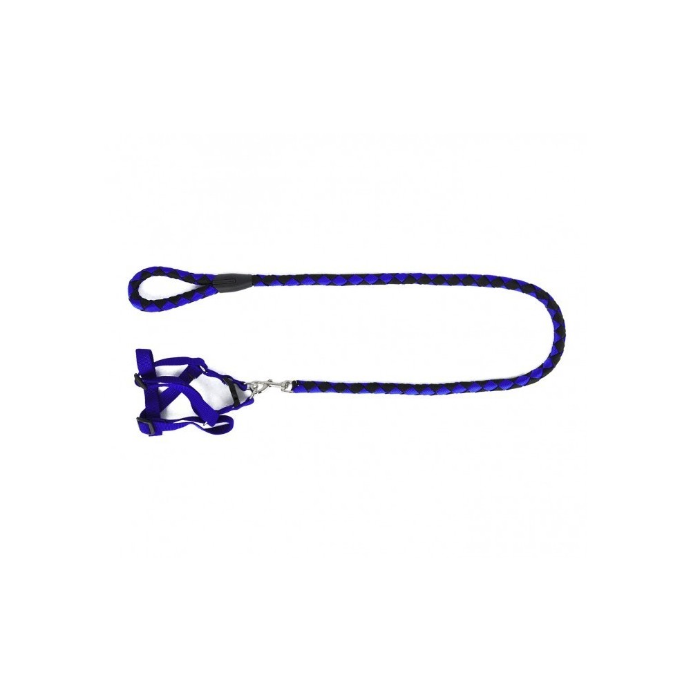 Harnais avec laisse courte 120 cm ART 5824 bicolore pour chiens petits et moyens