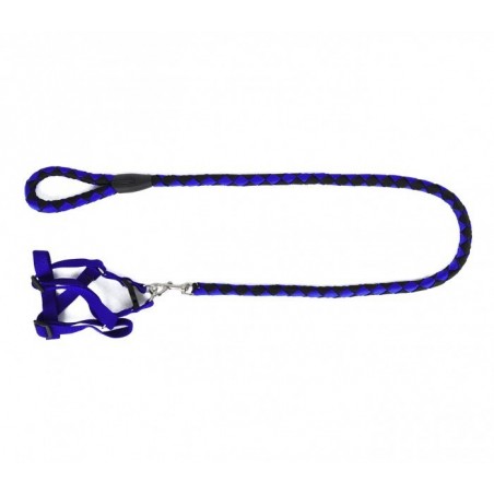 Harnais avec laisse courte 120 cm ART 5824 bicolore pour chiens petits et moyens Harnais avec laisse courte 120 cm ART 5824 bicolore pour chiens petits et moyens