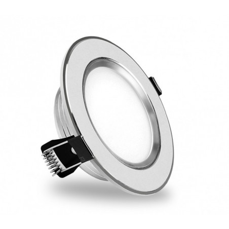 685631 Projecteur LED encastré rond chromé 9 Watt lumière froide avec verre mat