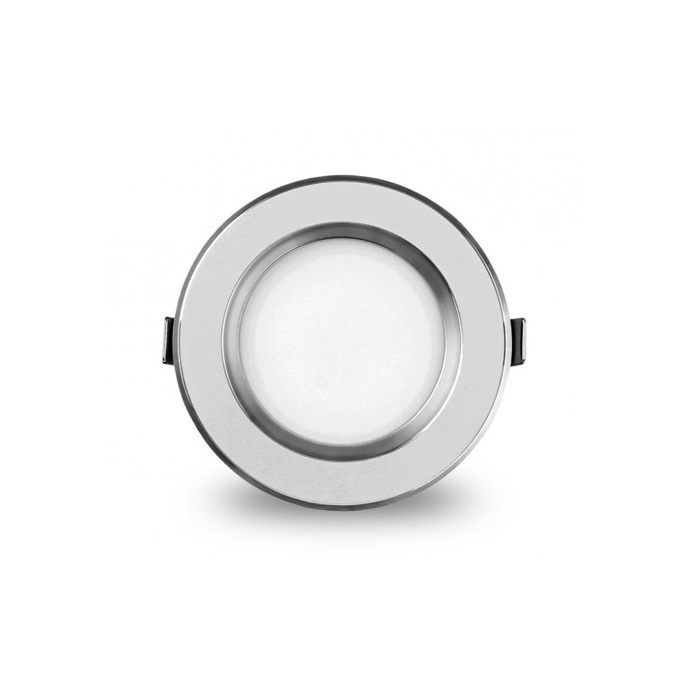 685631 Projecteur LED encastré rond chromé 9 Watt lumière froide avec verre mat