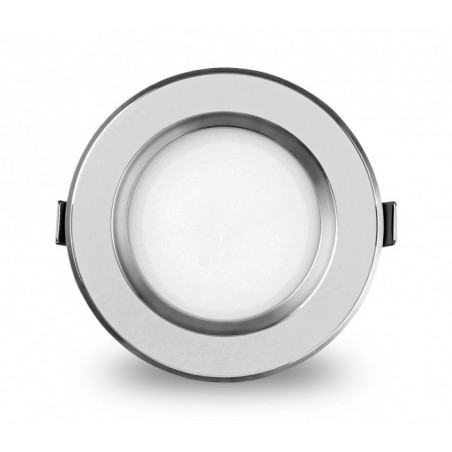 685631 Projecteur LED encastré rond chromé 9 Watt lumière froide avec verre mat