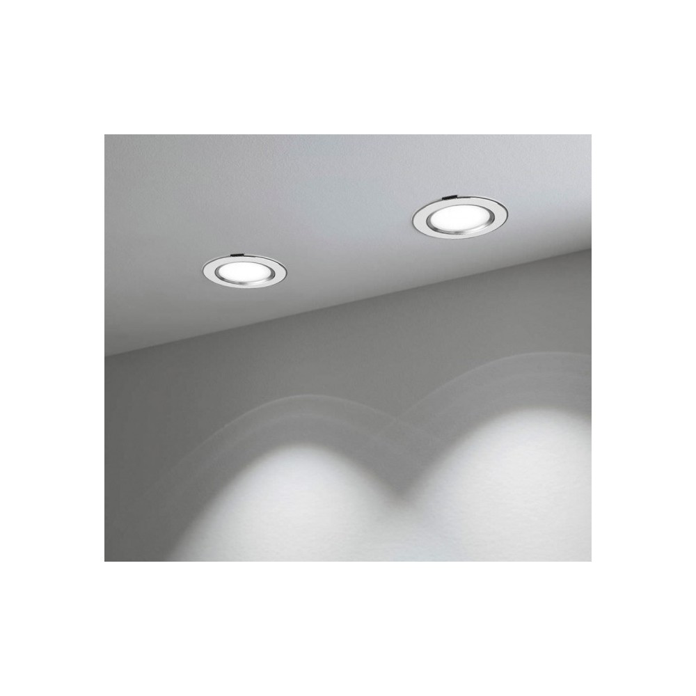 685631 Projecteur LED encastré rond chromé 9 Watt lumière froide avec verre mat