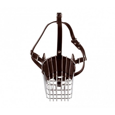 5810 Muselière à panier en acier et en cuir pour chiens de taille moyenne 14 cm