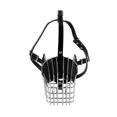 5810 Muselière à panier en acier et en cuir pour chiens de grande taille 15 cm