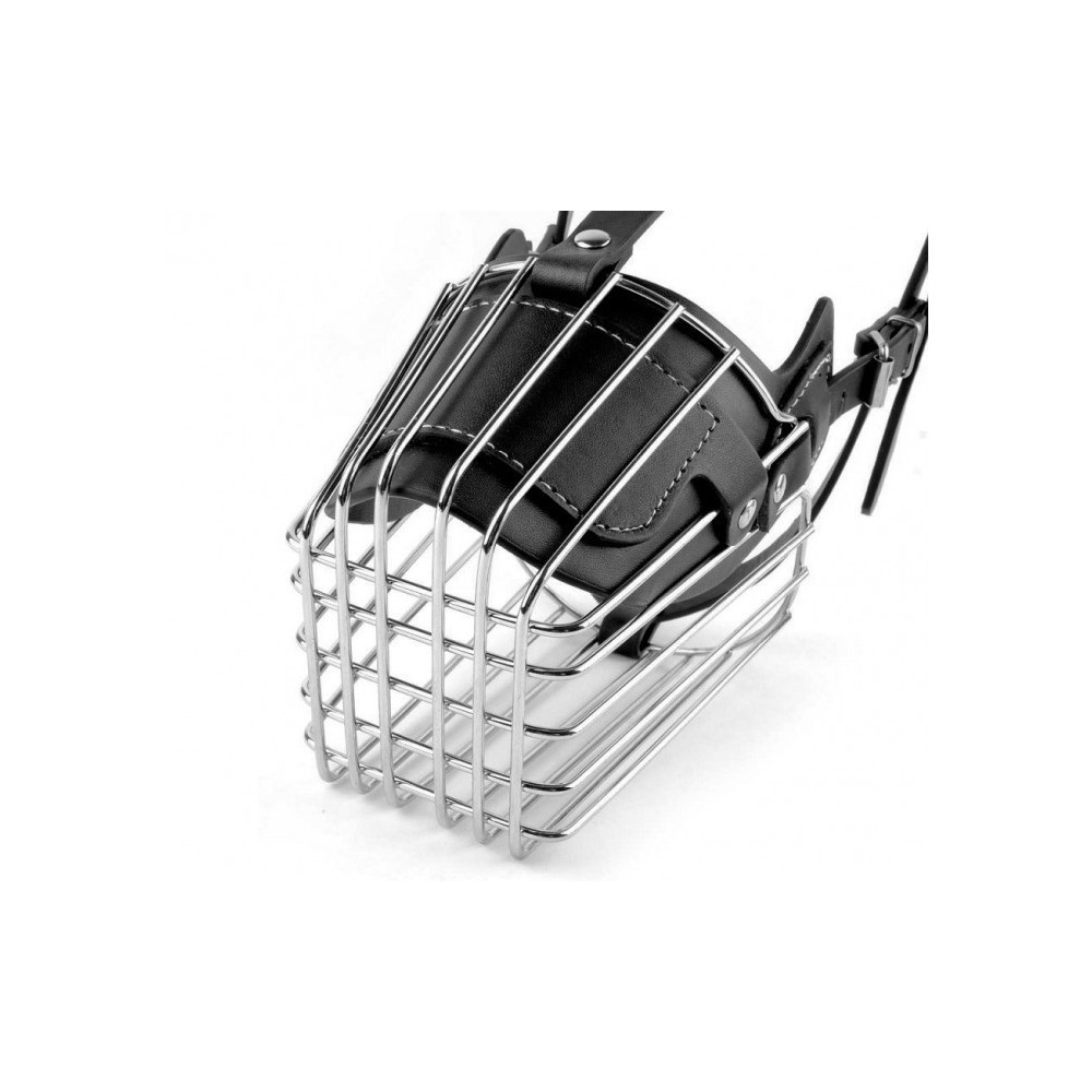 5810 Muselière à panier en acier et en cuir pour chiens de grande taille 15 cm