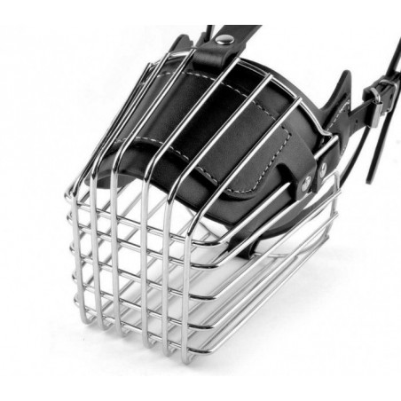 5810 Muselière à panier en acier et en cuir pour chiens de grande taille 15 cm
