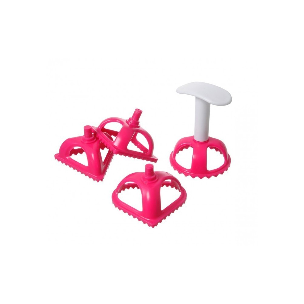 704636 Set de 4 moules en plastique taille raviolis et biscuits bords dentelés