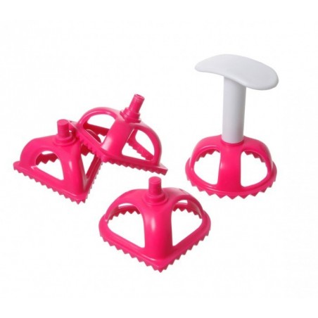 704636 Set de 4 moules en plastique taille raviolis et biscuits bords dentelés