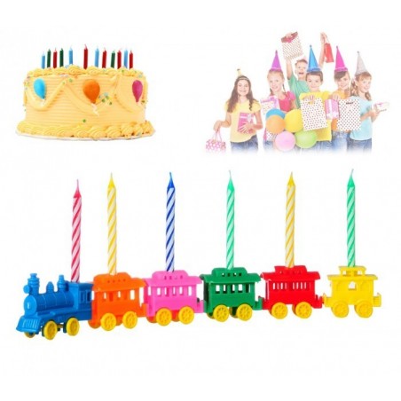 565111 Set de portes bougies en forme de train 6 pièces bougies incluses