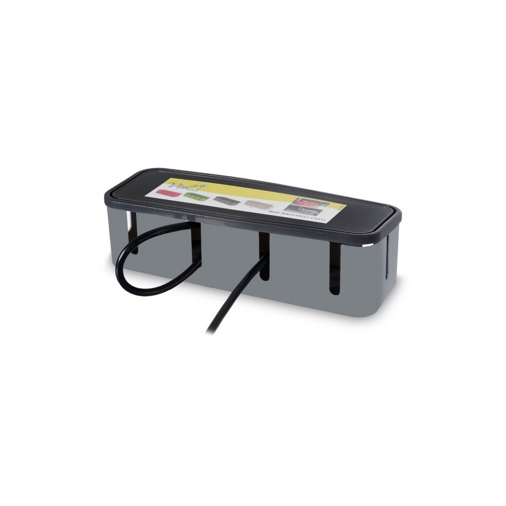 703422 Box de rangement de multiprise de bureau en plastique dur 27x7,5x7,5cm