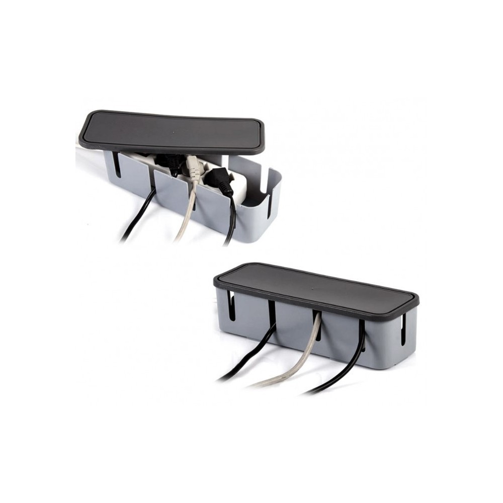 703422 Box de rangement de multiprise de bureau en plastique dur 27x7,5x7,5cm