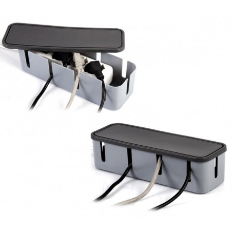 703422 Box de rangement de multiprise de bureau en plastique dur 27x7,5x7,5cm