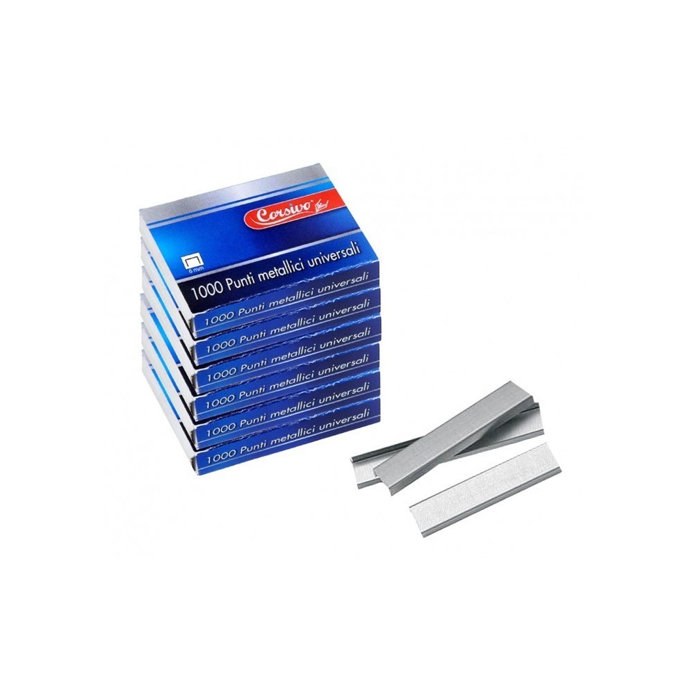 725254 Set de 8 paquets de 1000 agrafes universelles de 6mm