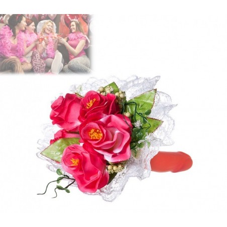 748943 Bouquet sexy pour enterrement de vie de jeune fille avec poignée pénis