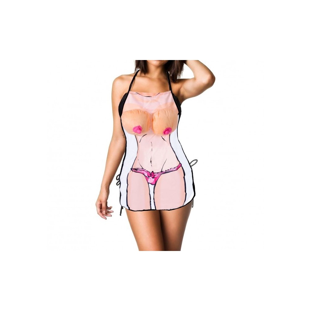 748986 Idée de cadeau tablier femme sexy avec des seins en relief en peluche